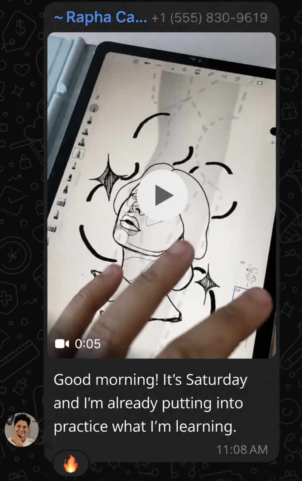 Student message: putting the workbook into practice on Saturday morning
